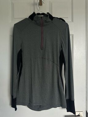 Layer 8 Grey Performance Qwick-Dry Pullover with Black Trim